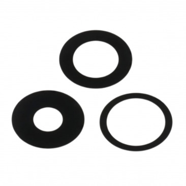 Стекло камеры для iPhone 16 Pro без рамки (3 шт) черное OEM