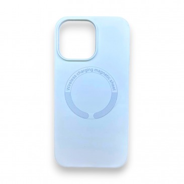 Чехол для iPhone 14 Pro Max Silicone Case MagSafe голубой