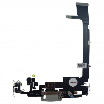 Шлейф для iPhone 11 Pro Max на системный разъем, микрофон, без микросхемы белый, OEM