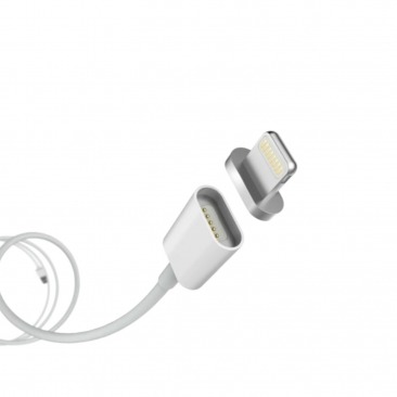 Дата кабель Lightning 1м с кольцевыми магнитами (белый)