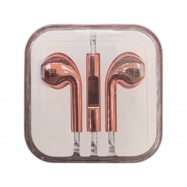 Наушники EarPods 3.5 мм COPY с микрофоном глянцевый (розовый)