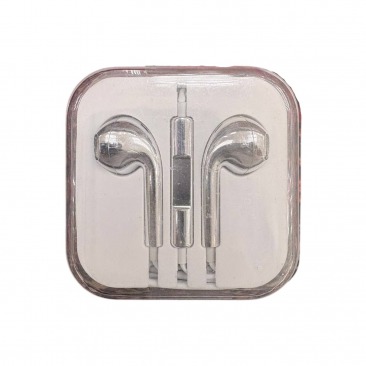 Наушники EarPods 3.5 мм с микрофоном глянцевый (серебряный)