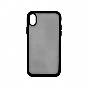 Чехол Apple iPhone XR силикон с цветным краем (черный)