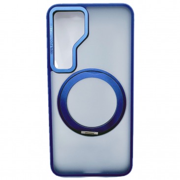 Чехол для Samsung Galaxy S24 Plus (SM-S926B), S25 Plus (S936B) с магнитным кольцом и подставкой синий