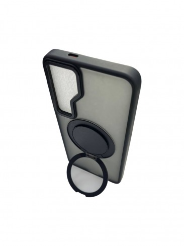 Чехол для Samsung Galaxy S24 Plus (SM-S926B), S25 Plus (S936B) с магнитным кольцом и подставкой черный