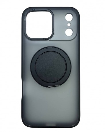 Чехол для iPhone 17 Pro с магнитным кольцом и подставкой черный