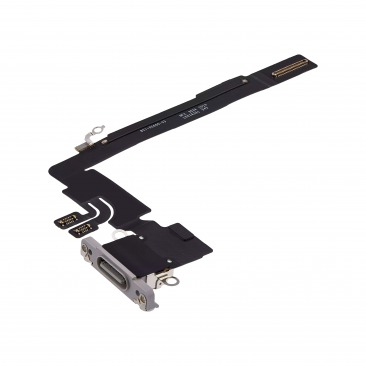 Шлейф для iPhone 16 Pro Max на системный разъем, микрофон, белый, OEM