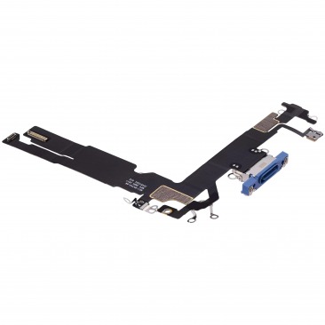 Шлейф для iPhone 16 на системный разъем, микрофон, ультрамарин, OEM