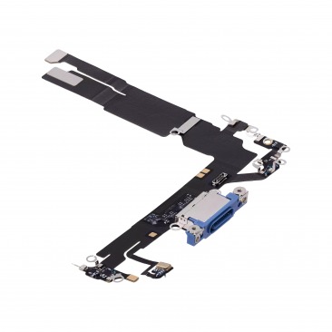 Шлейф для iPhone 16 на системный разъем, микрофон, ультрамарин, OEM