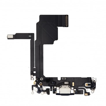 Шлейф для iPhone 15 Pro на системный разъем, микрофон, черный, OEM