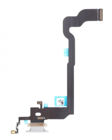 Шлейф для iPhone X на системный разъем, микрофон, белый, OEM