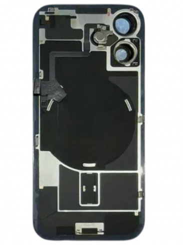 Задняя крышка в сборе со шлейфом вспышки, микрофоном, индукционной зарядкой и стеклами камеры iPhone 17 (черный) (AASP)
