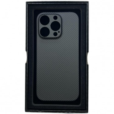 Чехол-накладка Карбон для iPhone 16 Pro Max с защитой камеры черный