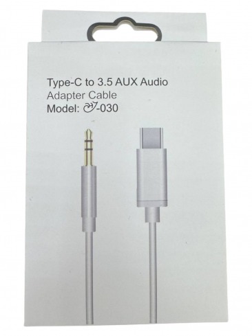Кабель AUX переходник штекер 3.5мм на Type-C (белый)