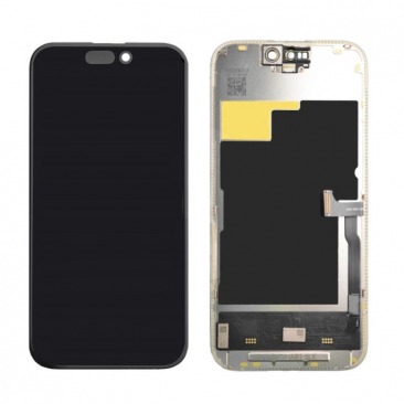 Дисплей для iPhone 15 Pro + тачскрин черный с рамкой (JCID SOFT OLED) привязка без ошибки