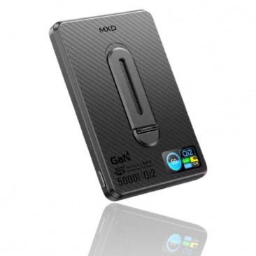 Внешний аккумулятор MXD i10Pro (5000mAh) черный 3-в-1 с подставкой и быстрой зарядкой