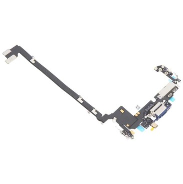 Шлейф для iPhone 17 Pro Max на системный разъем, микрофон, синий, (eSIM) US OEM