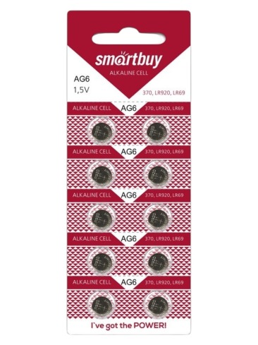 Элемент питания щелочной Smartbuy LR69,AG6,LR921,G6,171,GP71A,371,SR920W