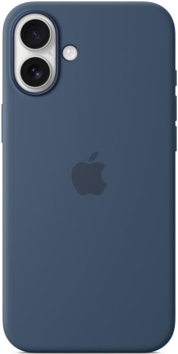 Чехол для iPhone 16 MagSafe Silicone Case 1:1 Denim (закрытый низ) синий