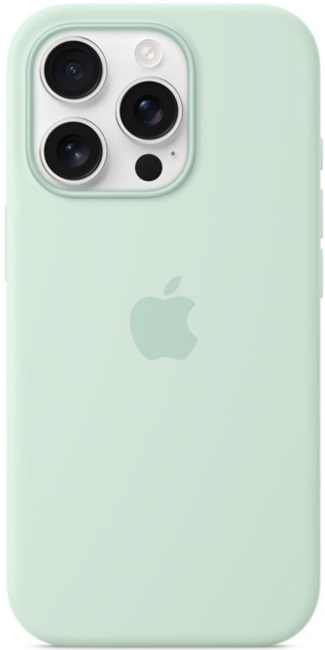 Чехол для iPhone 16 Pro MagSafe Silicone Case 1:1 Aquamarine (закрытый низ) Аквамарин