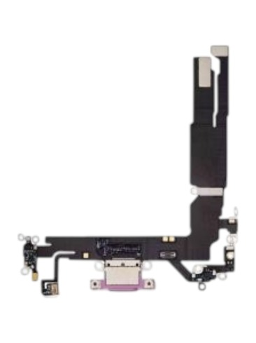Шлейф для iPhone 16 на системный разъем, микрофон, розовый, OEM