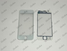 Стекло дисплея для iPhone 5s c рамкой и OCA (белый)