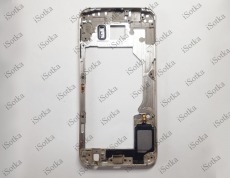 Средняя часть корпуса для Samsung G920F Galaxy S6 + динамик полифонический (золотой) Оригинал Б/У