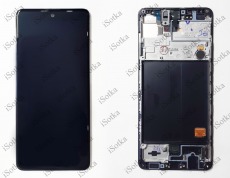 Дисплей для Samsung SM-A515F Galaxy A51 в рамке + тачскрин (черный) (оригинал LCD)