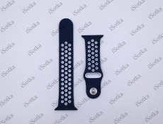 Ремешок силиконовый спорт Watch Series 42mm/44mm (Сине-белый) N20