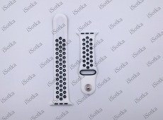 Ремешок силиконовый спорт Watch Series 42mm/44mm Бело-черный N19