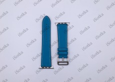 Ремешок кожанный Watch Series 42mm/44mm 22mm (голубой)