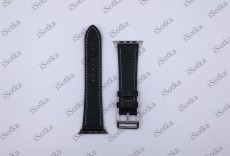 Ремешок кожанный Watch Series 42mm/44mm 22mm (черный)