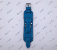 Ремешок Watch Series 38mm/40mm/41mm кожанный широкий (голубой)