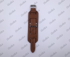 Ремешок Watch Series 38mm/40mm/41mm кожанный широкий (коричневый)