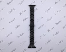 Ремешок метал gold Watch Series 42mm/44mm вставка керамика (черный)