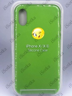 Чехол Apple iPhone X / XS Silicone Case №31 (Зеленый)