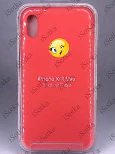Чехол Apple iPhone XS Max Silicone Case №29 (Красно-коралловый)