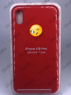 Чехол Apple iPhone XS Max Silicone Case №14 (Красный)