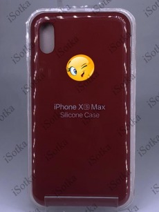 Чехол Apple iPhone XS Max Silicone Case №33 (Красно-каричневый)