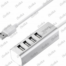 Переходник USB - 4USB HUB Hoco HB1 80см (белый)