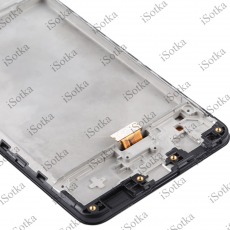 Дисплей для Samsung SM-A217F Galaxy A21s в рамке тачскрин черный OEM LCD
