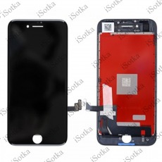 Дисплей для Apple iPhone 8 Plus + тачскрин черный с рамкой (LCD оригинал/Замененное стекло)
