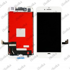 Дисплей для Apple iPhone 8 Plus + тачскрин с рамкой белый (LCD оригинал/Замененное стекло)