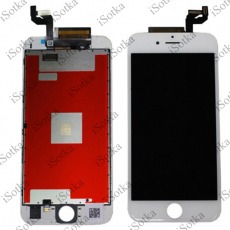 Дисплей для Apple iPhone 6 + тачскрин белый с рамкой (LCD оригинал/Замененное стекло)