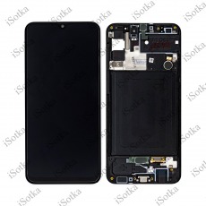 Дисплей для Samsung SM-A307F Galaxy A30S в рамке + тачскрин (черный) (GH82-21190A) (оригинал NEW)