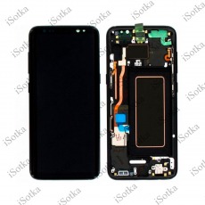 Дисплей для Samsung SM-G950F Galaxy S8 в рамке + тачскрин (черный) (оригинал LCD)