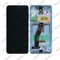 Дисплей для Samsung SM-G985F Galaxy S20 Plus в рамке + тачскрин (голубой) (оригинал NEW)