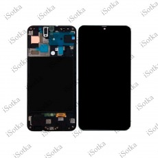 Дисплей для Samsung SM-A505F Galaxy A50 в рамке тачскрин черный OEM
