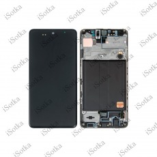 Дисплей для Samsung SM-A515F Galaxy A51 в рамке тачскрин черный OEM