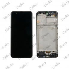 Дисплей для Samsung SM-M317F Galaxy M31S тачскрин в рамке черный OEM LCD